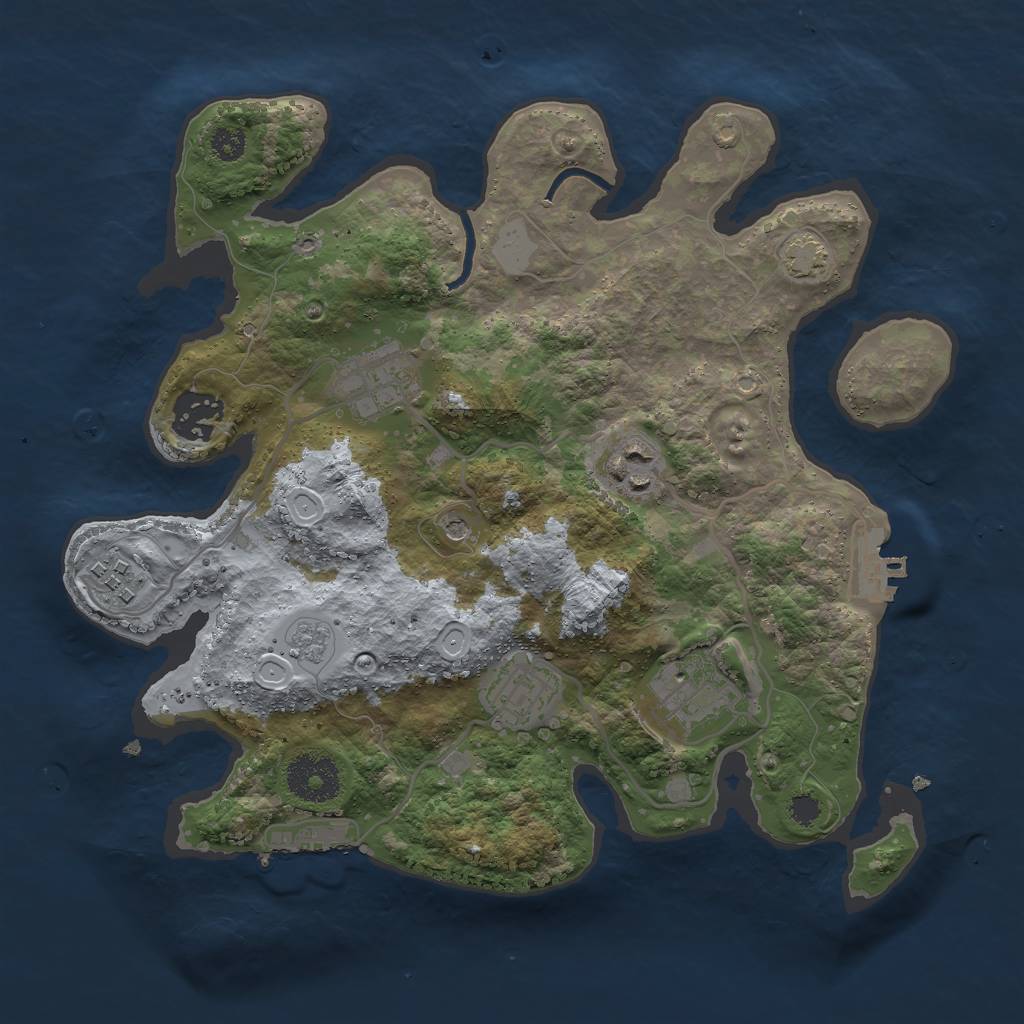 Rust Map: Procedural Map, Size: 3000, Seed: 26687, 14 Monuments