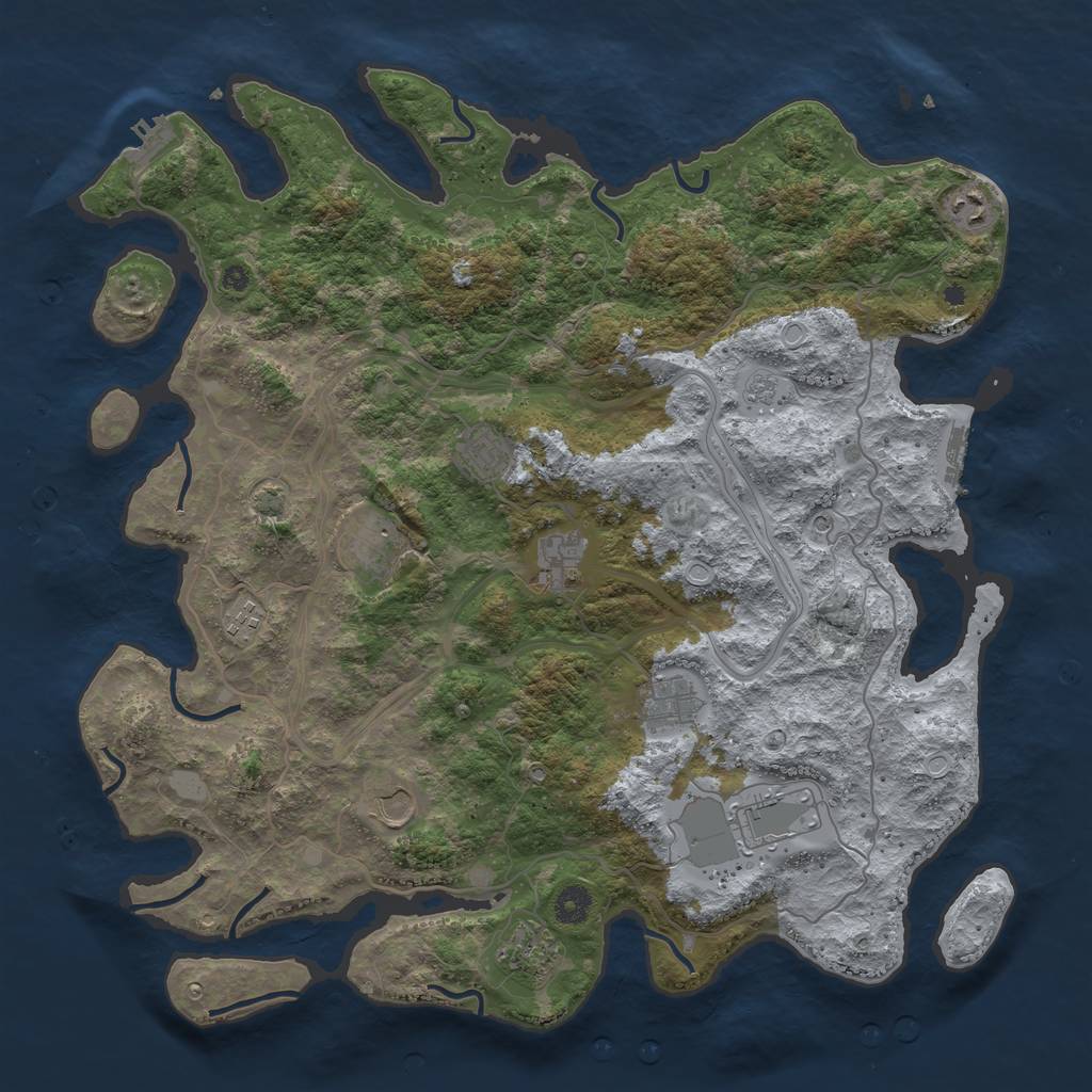 Rust Map: Procedural Map, Size: 4250, Seed: 10696670, 17 Monuments