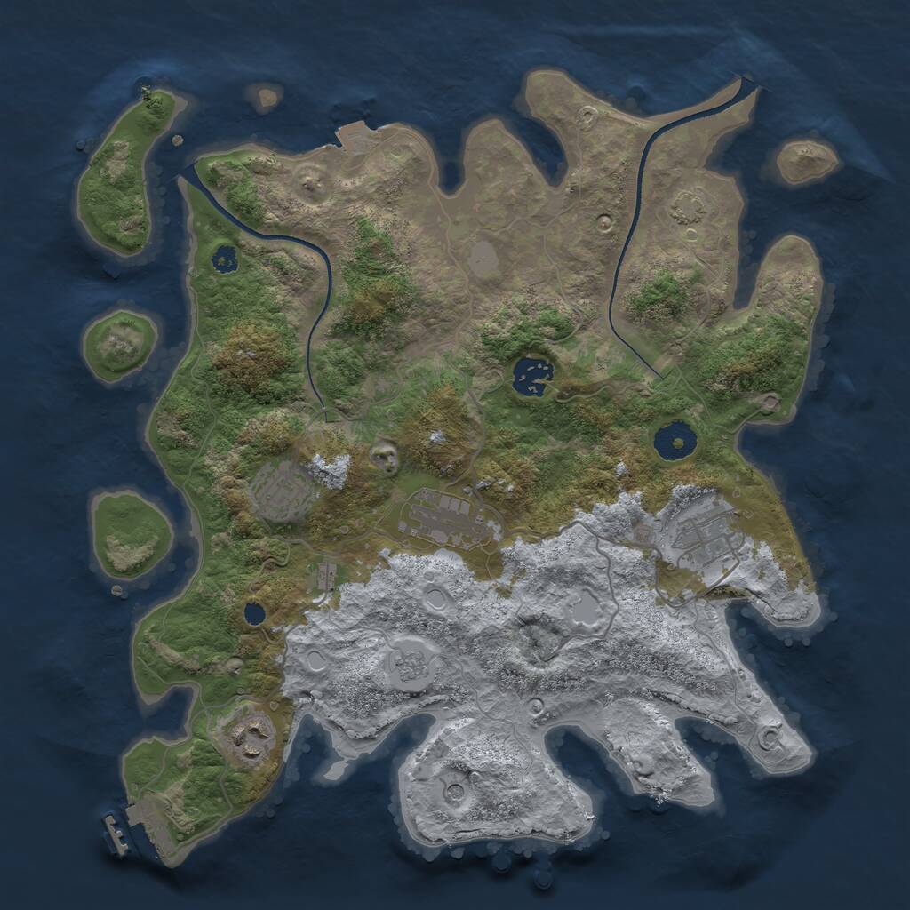 Rust Map: Procedural Map, Size: 3400, Seed: 28019822, 10 Monuments