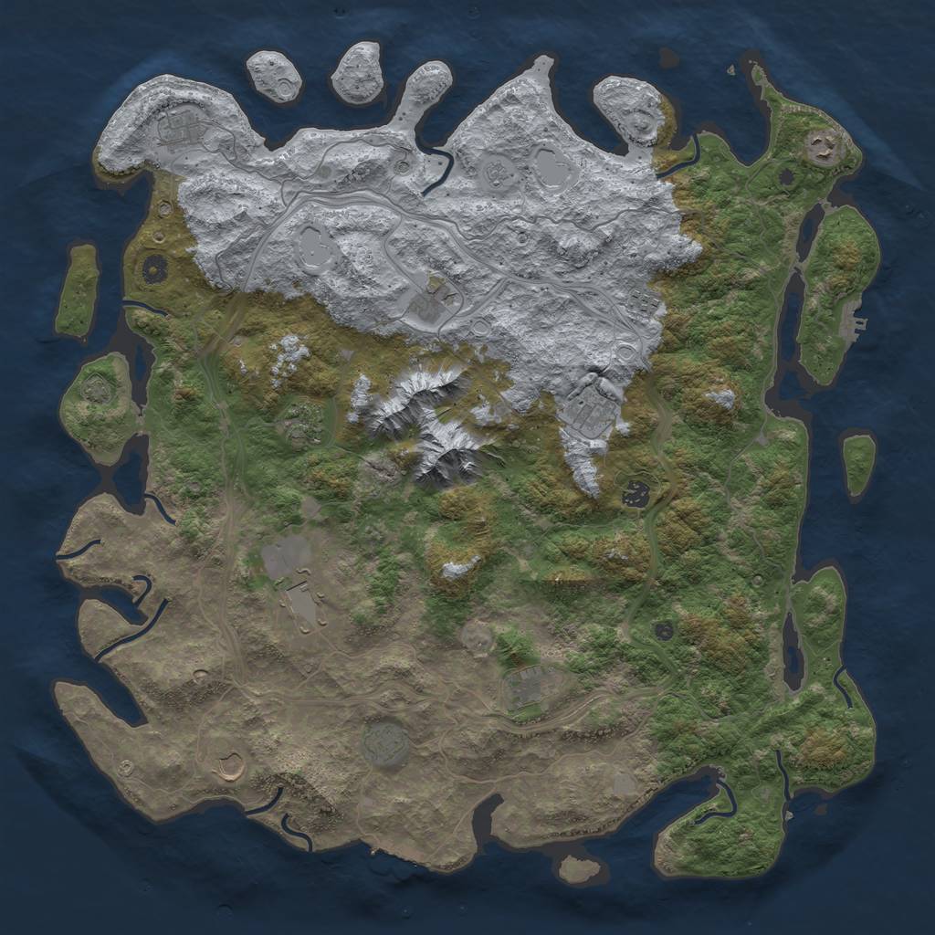 Rust Map: Procedural Map, Size: 5000, Seed: 524521768, 19 Monuments