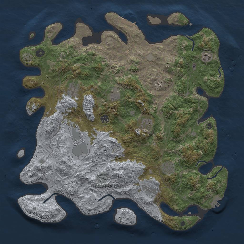 Rust Map: Procedural Map, Size: 4250, Seed: 68141239, 17 Monuments
