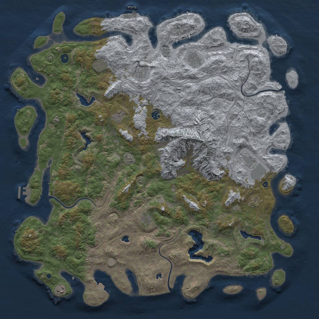 Rust Map: Procedural Map, Size: 5500, Seed: 1190280, 16 Monuments