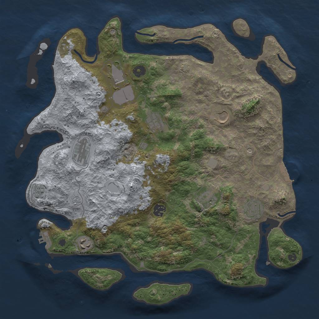 Rust Map: Procedural Map, Size: 3900, Seed: 88026130, 17 Monuments