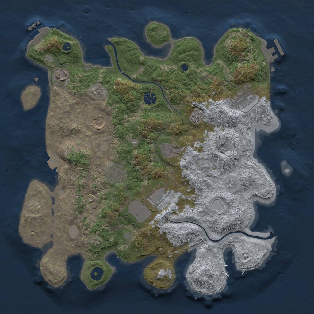 Rust Map: Procedural Map, Size: 3650, Seed: 7919814, 14 Monuments
