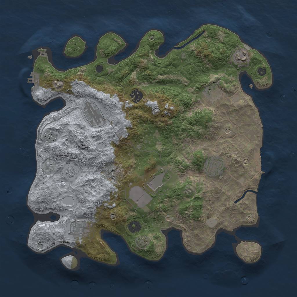 Rust Map: Procedural Map, Size: 3500, Seed: 18504180, 16 Monuments