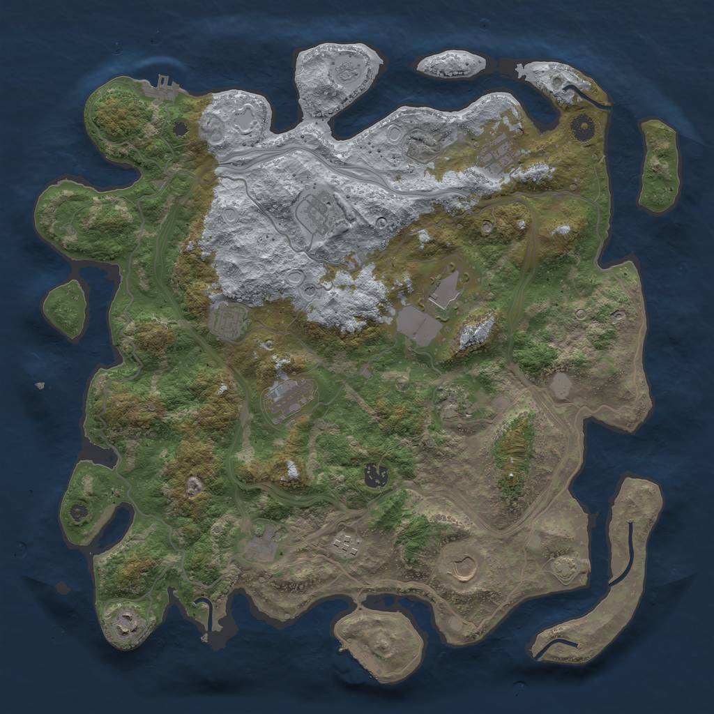 Rust Map: Procedural Map, Size: 4250, Seed: 1694487805, 19 Monuments