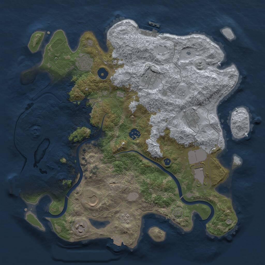 Rust Map: Procedural Map, Size: 3700, Seed: 94375467, 14 Monuments