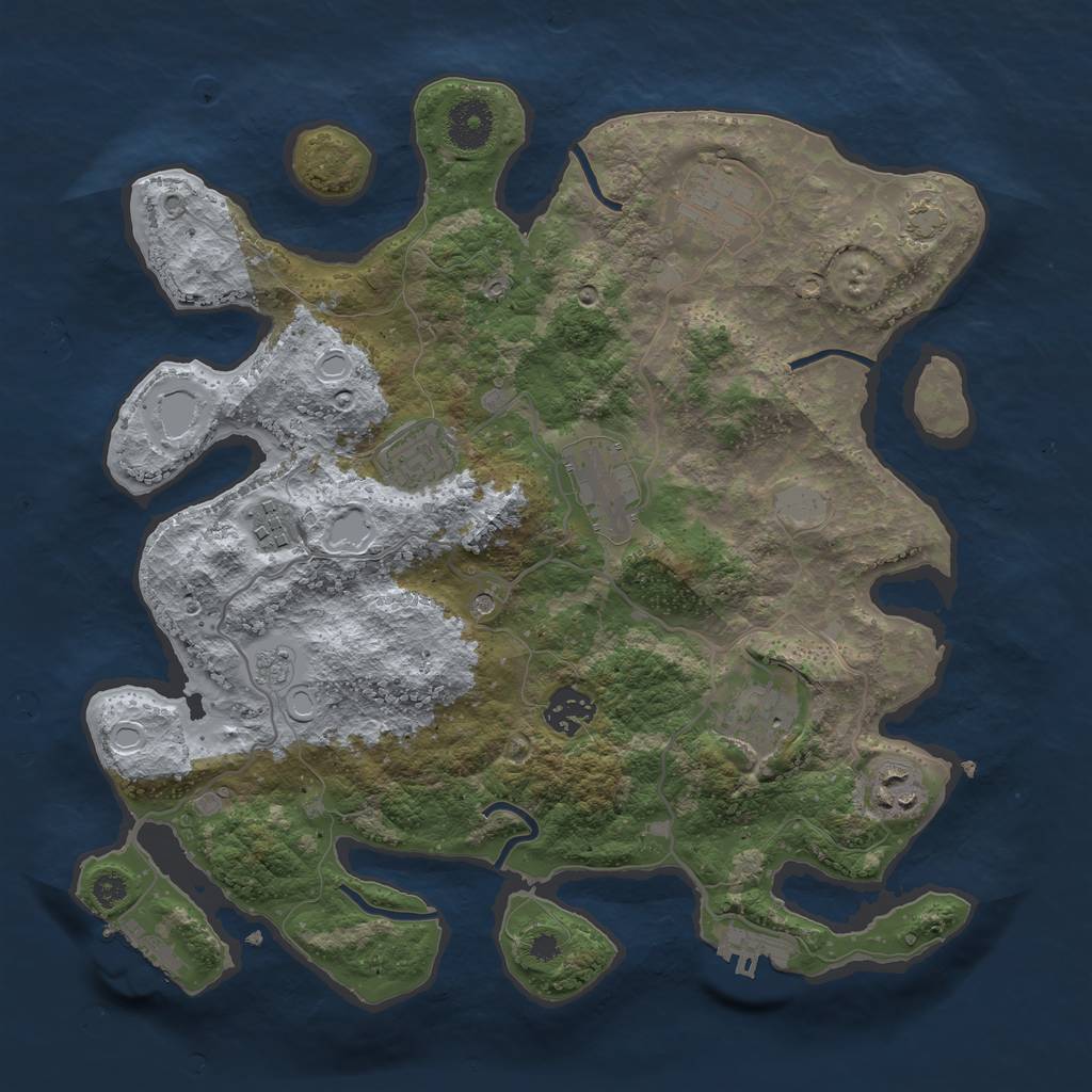 Rust Map: Procedural Map, Size: 3400, Seed: 90474702, 15 Monuments