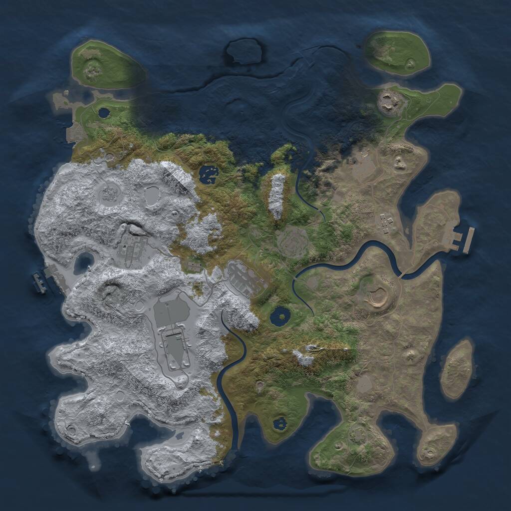 Rust Map: Procedural Map, Size: 3850, Seed: 96986317, 15 Monuments