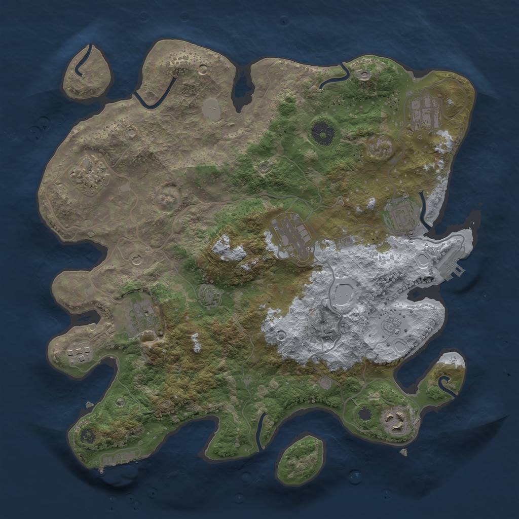 Rust Map: Procedural Map, Size: 3400, Seed: 9539391, 15 Monuments