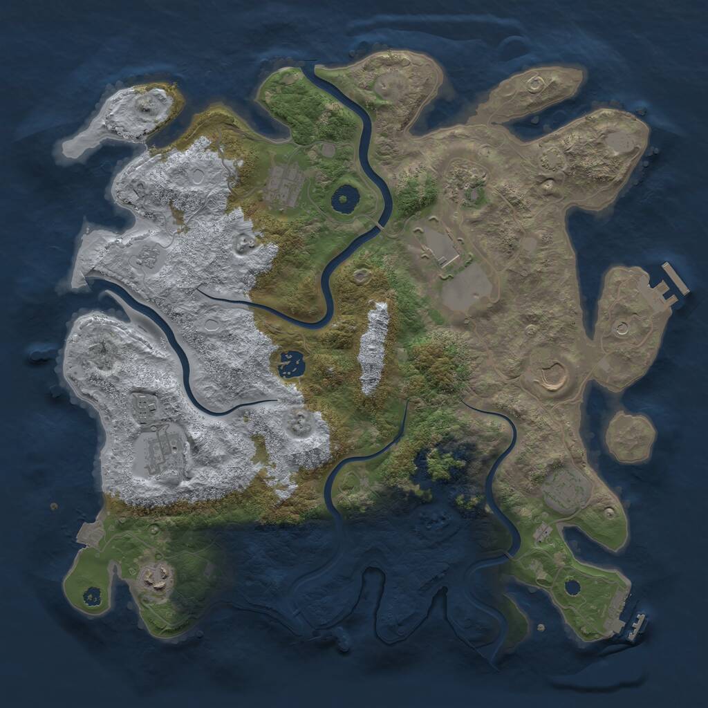 Rust Map: Procedural Map, Size: 3800, Seed: 39519851, 15 Monuments