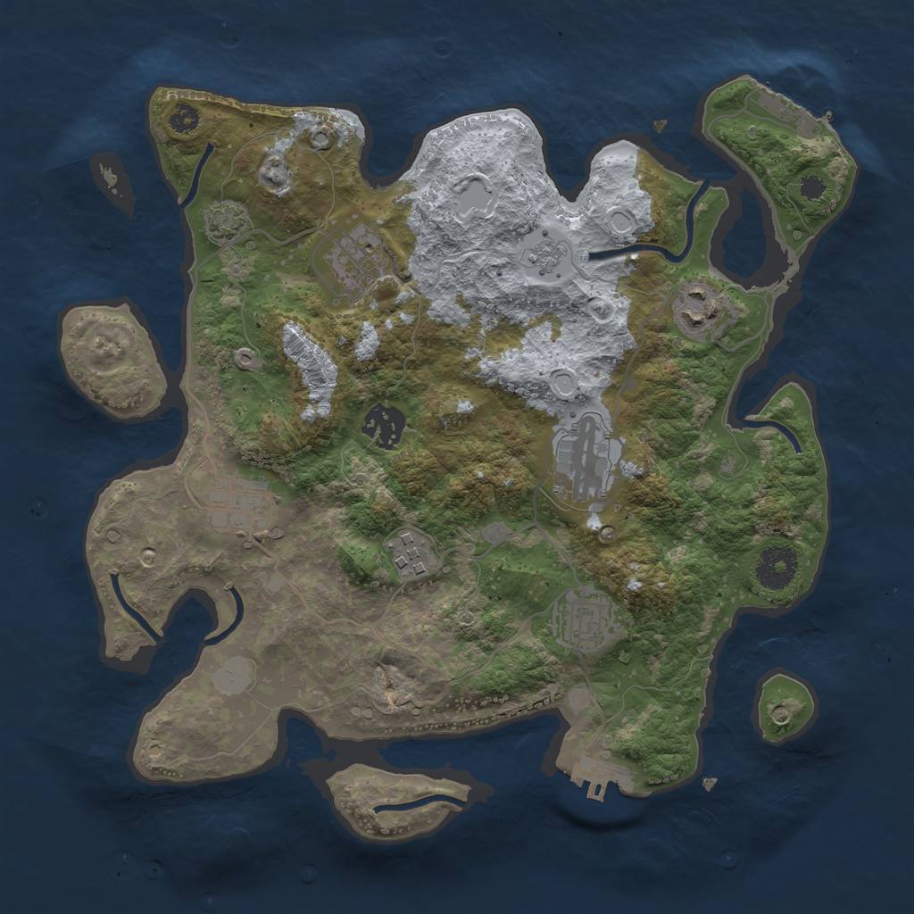 Rust Map: Procedural Map, Size: 3200, Seed: 2691, 14 Monuments
