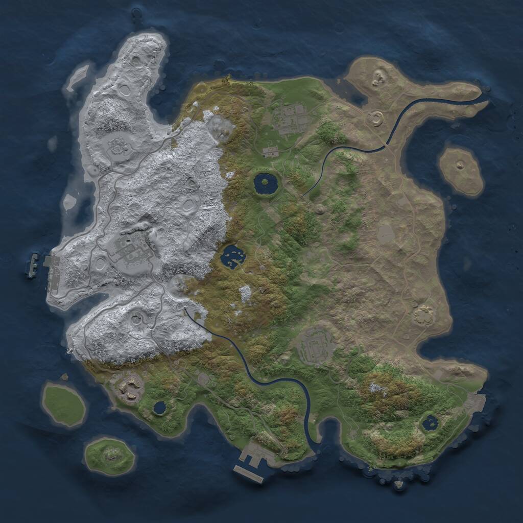 Rust Map: Procedural Map, Size: 3400, Seed: 21509030, 11 Monuments