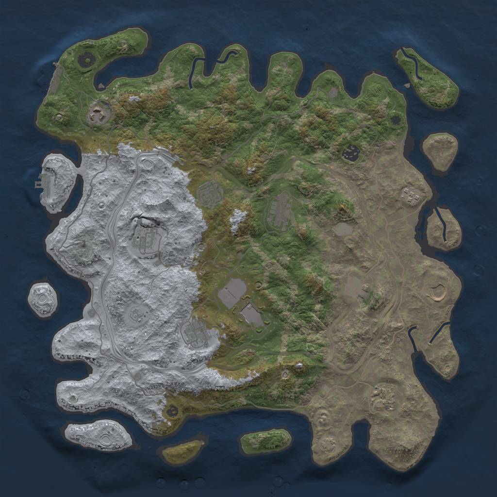 Rust Map: Procedural Map, Size: 4400, Seed: 94684872, 19 Monuments