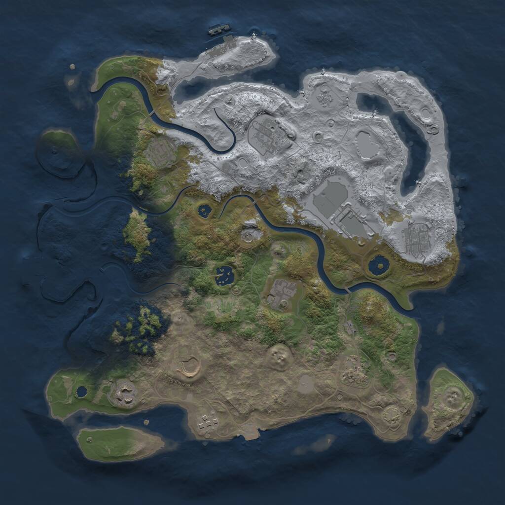 Rust Map: Procedural Map, Size: 3800, Seed: 6217299, 16 Monuments