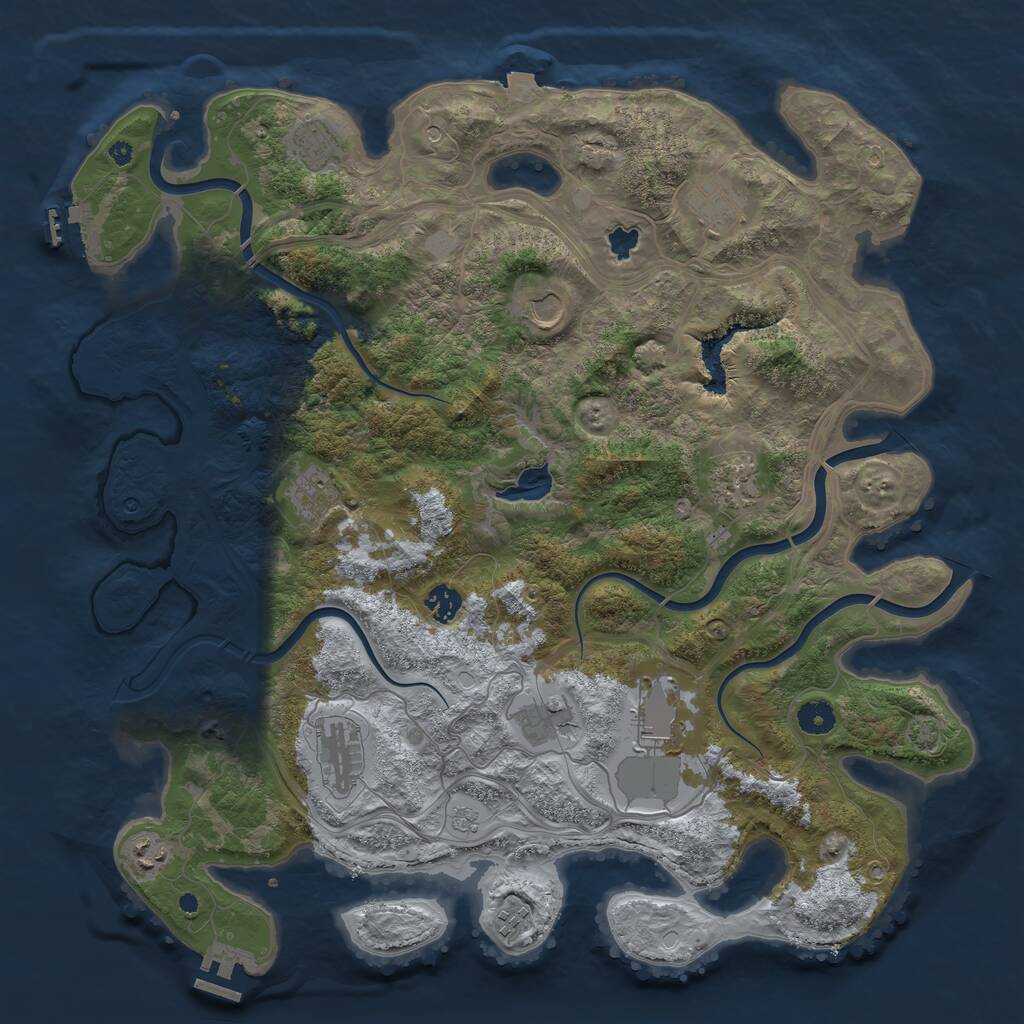 Rust Map: Procedural Map, Size: 4300, Seed: 79776118, 17 Monuments
