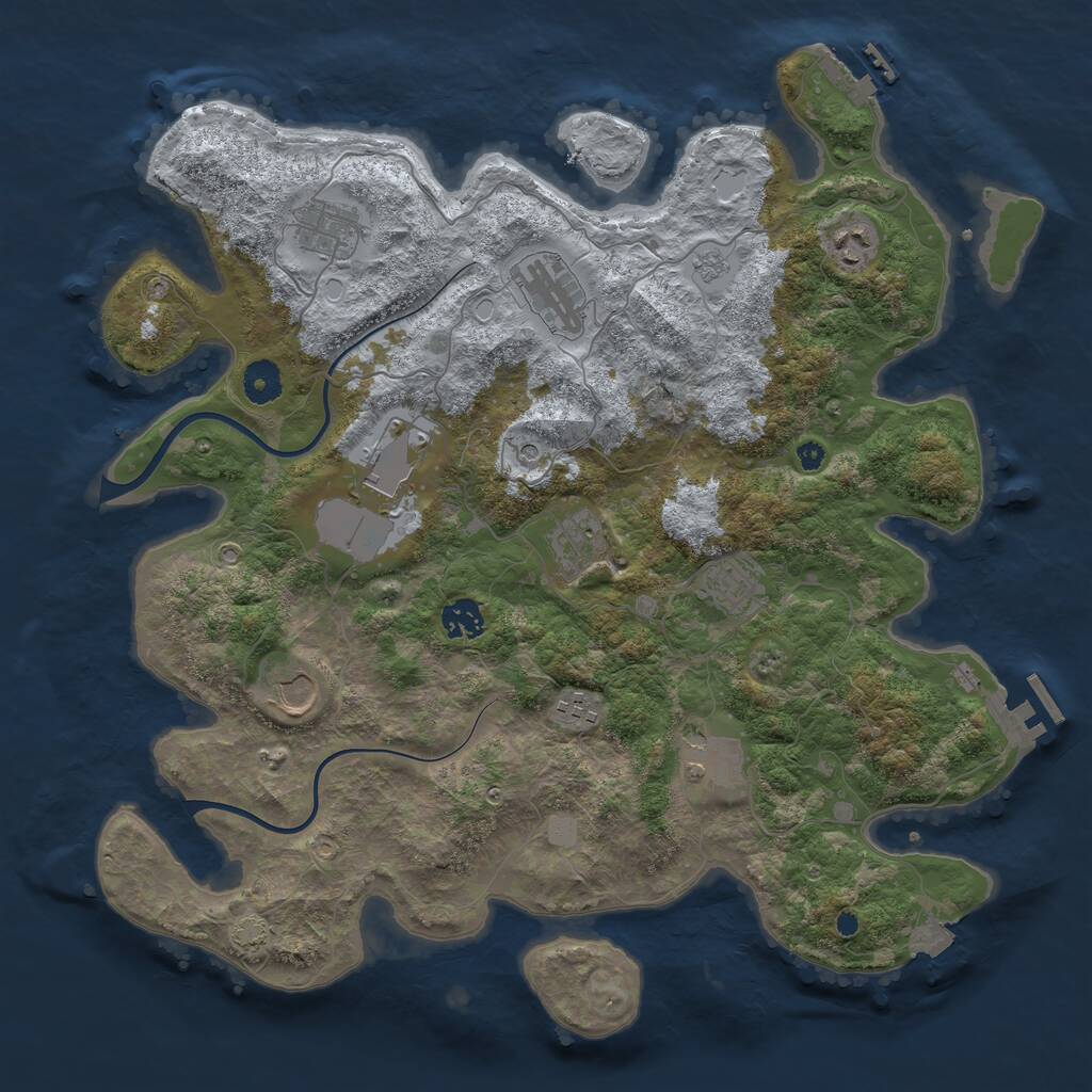 Rust Map: Procedural Map, Size: 3950, Seed: 31505103, 16 Monuments