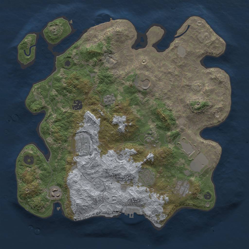 Rust Map: Procedural Map, Size: 3550, Seed: 12379580, 17 Monuments