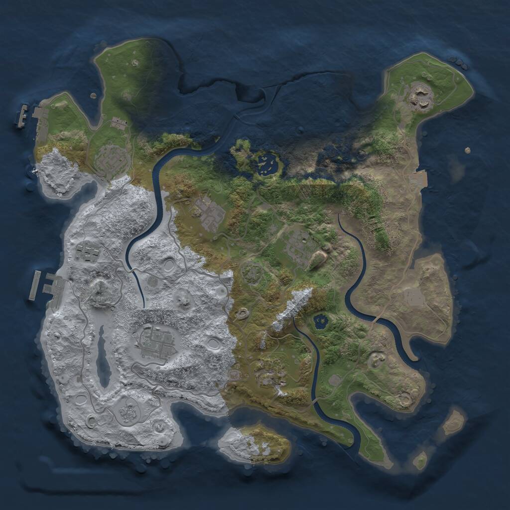 Rust Map: Procedural Map, Size: 3400, Seed: 99261624, 14 Monuments