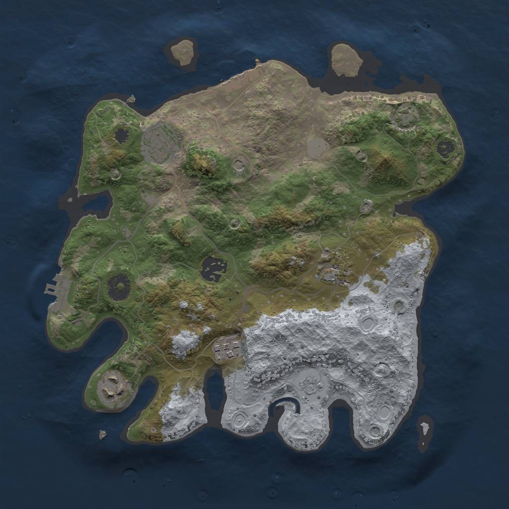 Rust Map: Procedural Map, Size: 3000, Seed: 717585652, 13 Monuments