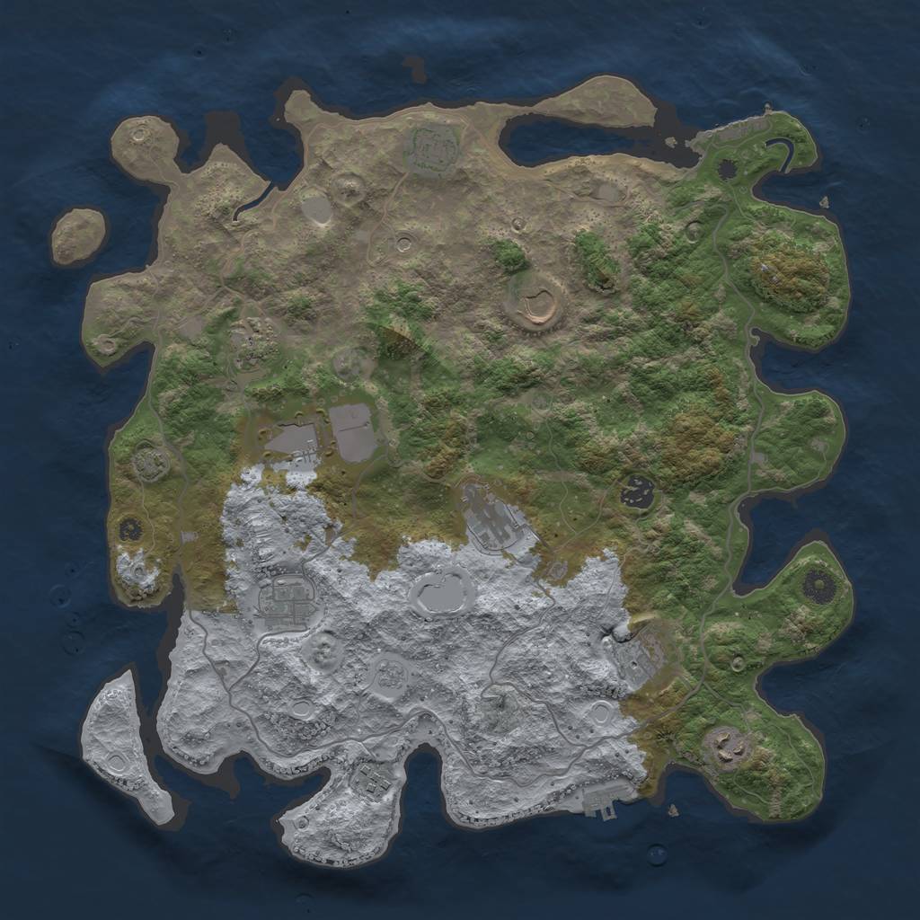 Rust Map: Procedural Map, Size: 4100, Seed: 7923026, 18 Monuments