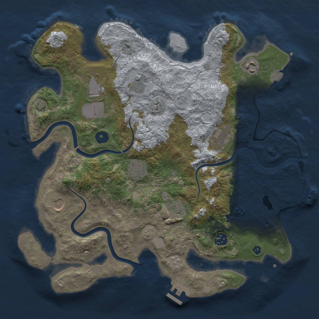 Rust Map: Procedural Map, Size: 3750, Seed: 39278323, 15 Monuments