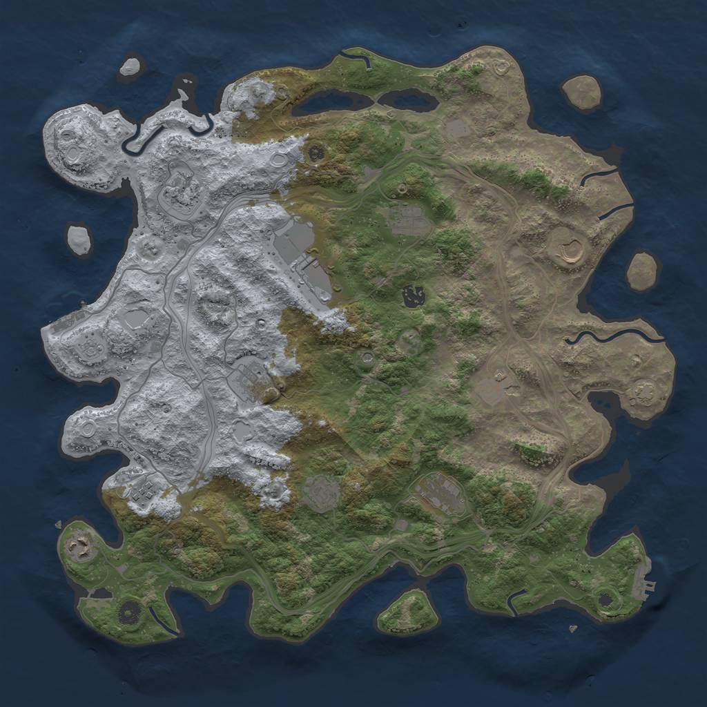 Rust Map: Procedural Map, Size: 4500, Seed: 865250904, 19 Monuments