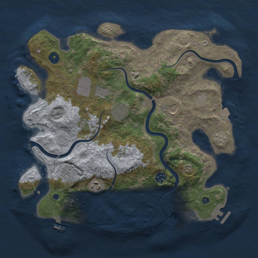 Rust Map: Procedural Map, Size: 3550, Seed: 18769027, 13 Monuments