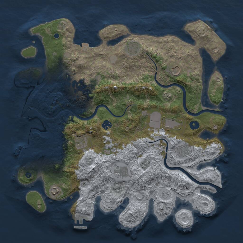 Rust Map: Procedural Map, Size: 3900, Seed: 45771767, 16 Monuments