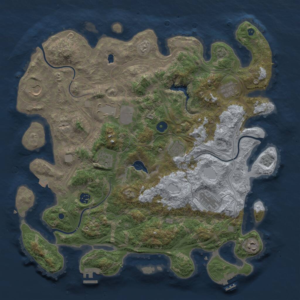 Rust Map: Procedural Map, Size: 4250, Seed: 211012809, 15 Monuments
