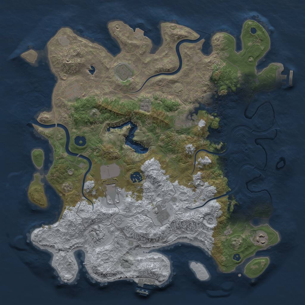 Rust Map: Procedural Map, Size: 4000, Seed: 82820010, 15 Monuments