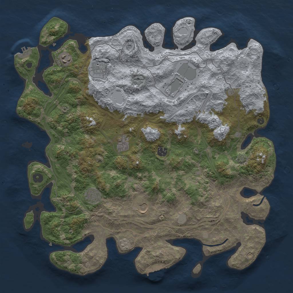 Rust Map: Procedural Map, Size: 4300, Seed: 87419715, 16 Monuments