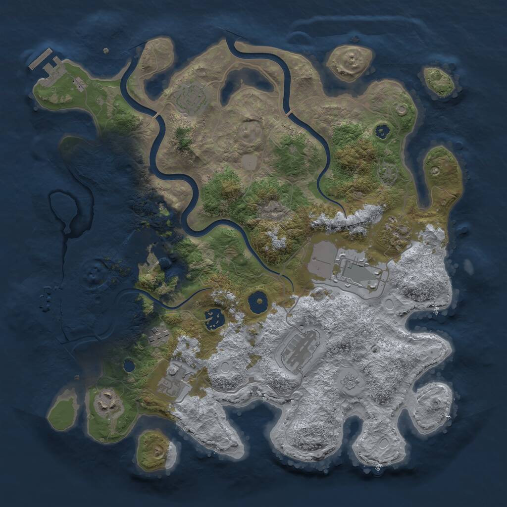 Rust Map: Procedural Map, Size: 3650, Seed: 28695137, 15 Monuments