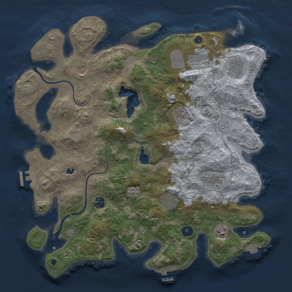 Rust Map: Procedural Map, Size: 4000, Seed: 1914364752, 15 Monuments