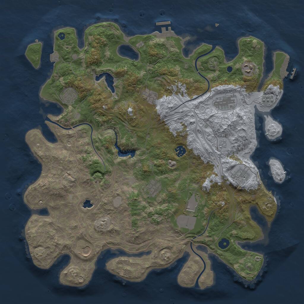 Rust Map: Procedural Map, Size: 4250, Seed: 1428426257, 16 Monuments