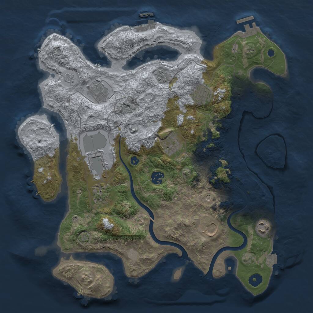 Rust Map: Procedural Map, Size: 3600, Seed: 55488955, 15 Monuments
