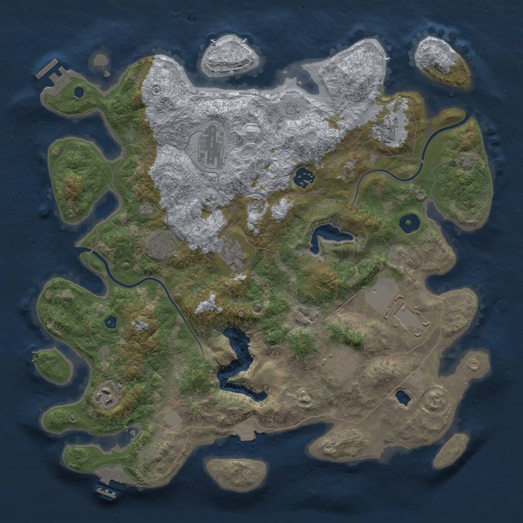 Rust Map: Procedural Map, Size: 4000, Seed: 6854198, 14 Monuments