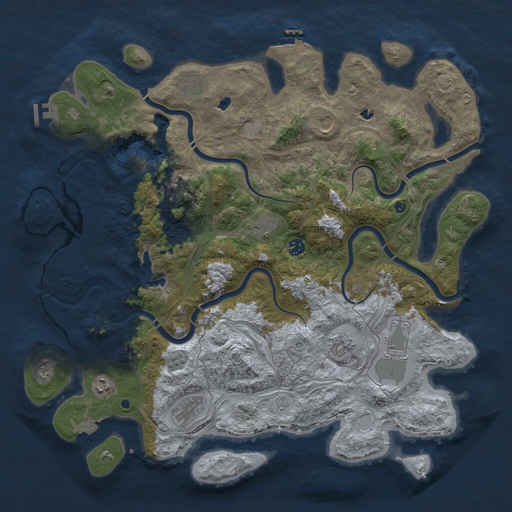 Rust Map: Procedural Map, Size: 4500, Seed: 316877102, 16 Monuments