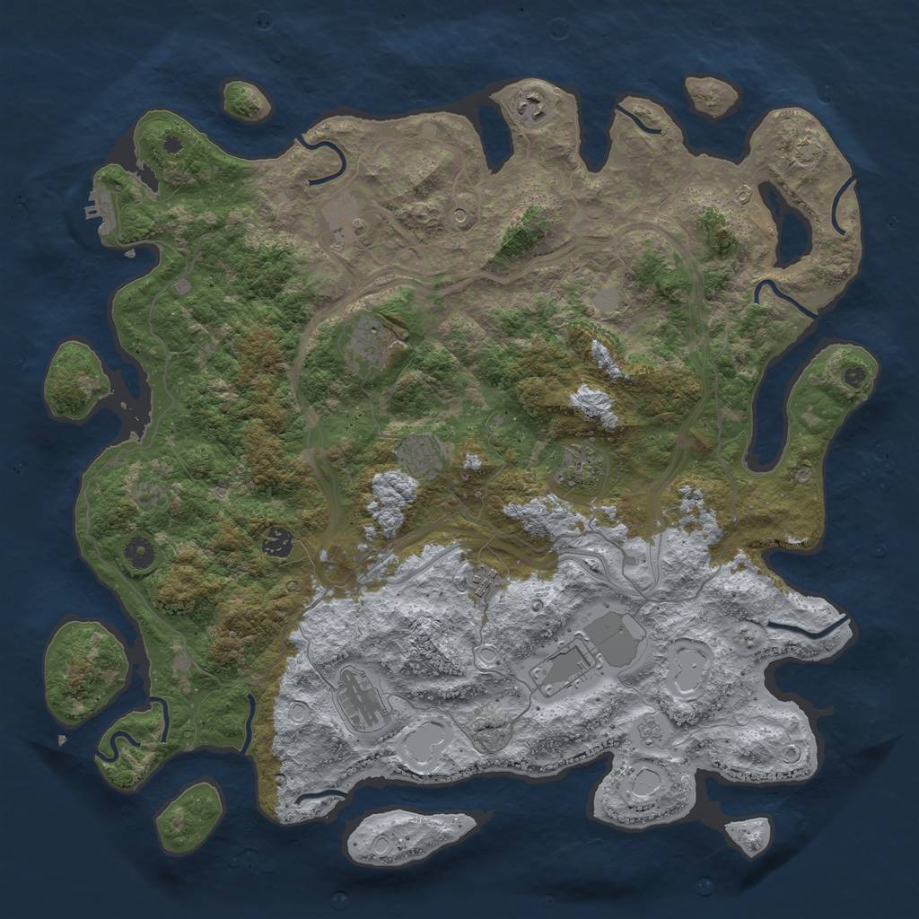 Rust Map: Procedural Map, Size: 4500, Seed: 316877102, 16 Monuments