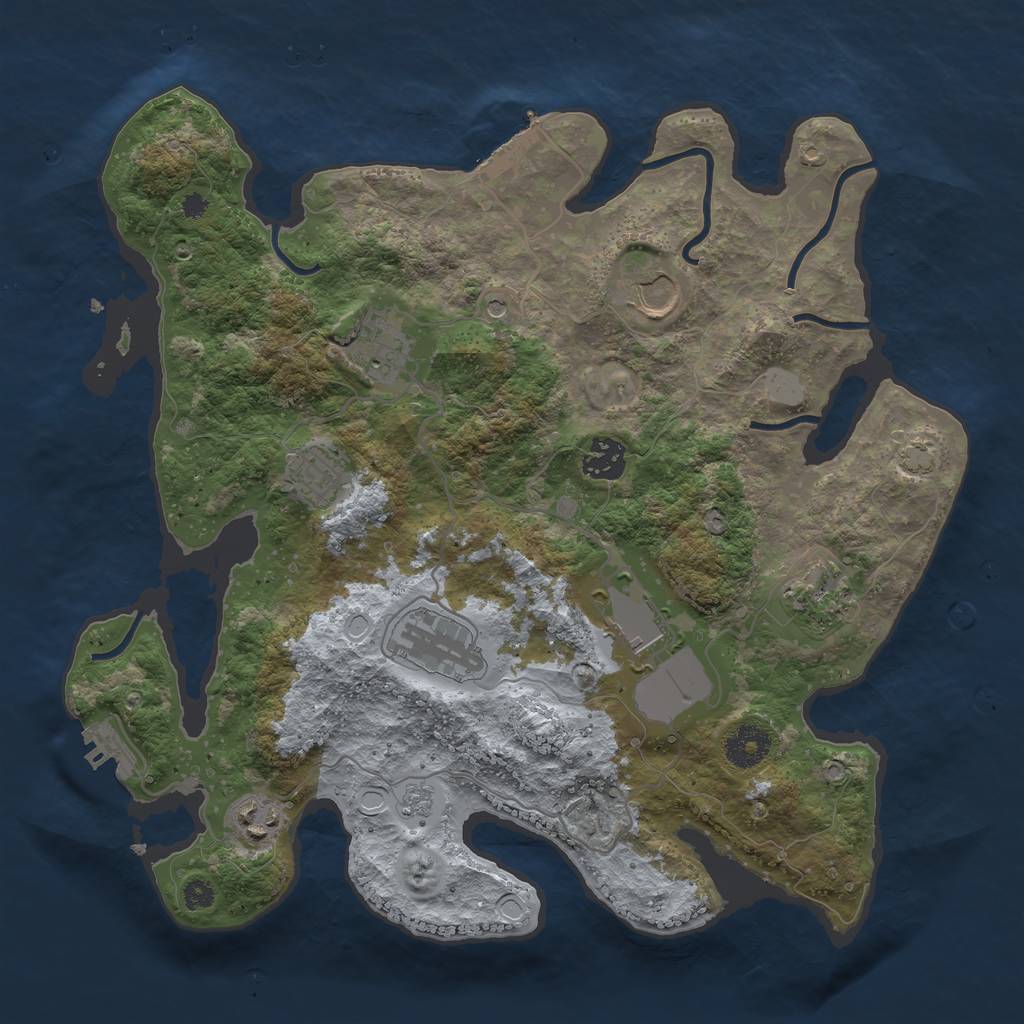 Rust Map: Procedural Map, Size: 3500, Seed: 423909206, 16 Monuments