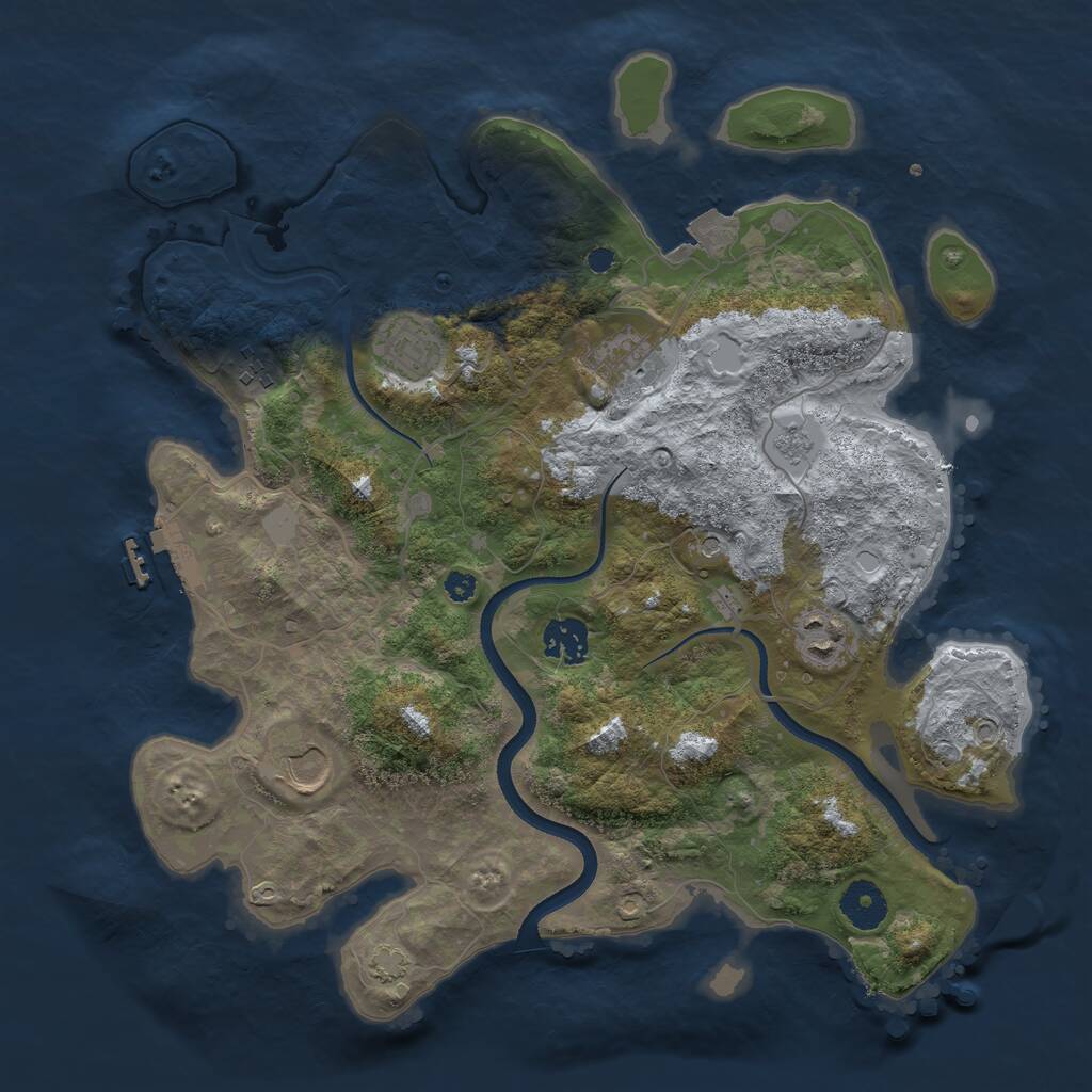 Rust Map: Procedural Map, Size: 3500, Seed: 196834416, 11 Monuments