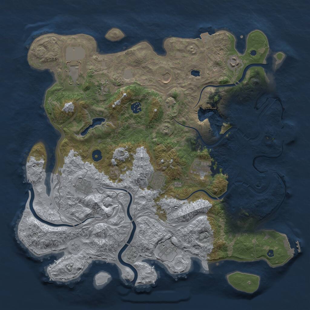 Rust Map: Procedural Map, Size: 4250, Seed: 1298693714, 16 Monuments