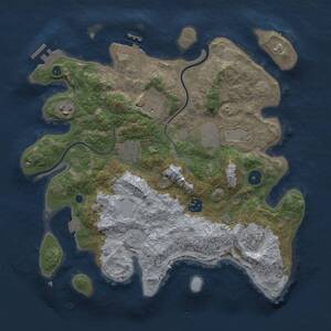 Thumbnail Rust Map: Procedural Map, Size: 3500, Seed: 327429345, 12 Monuments