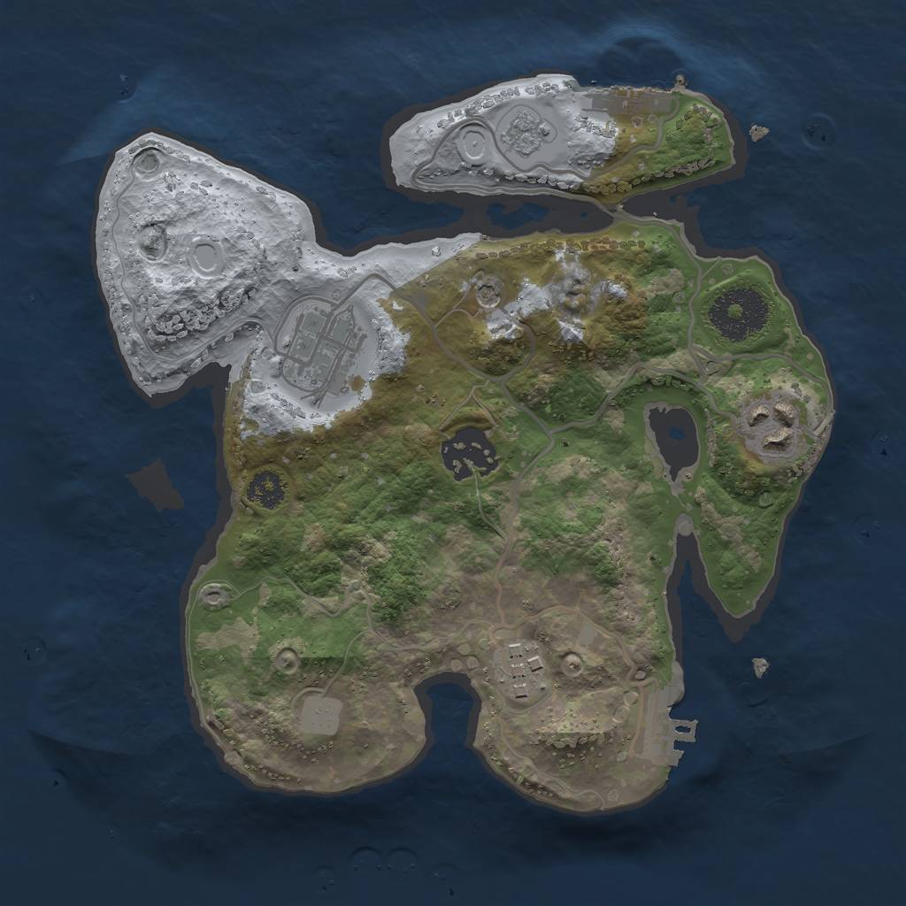 Rust Map: Procedural Map, Size: 2500, Seed: 567718877, 11 Monuments