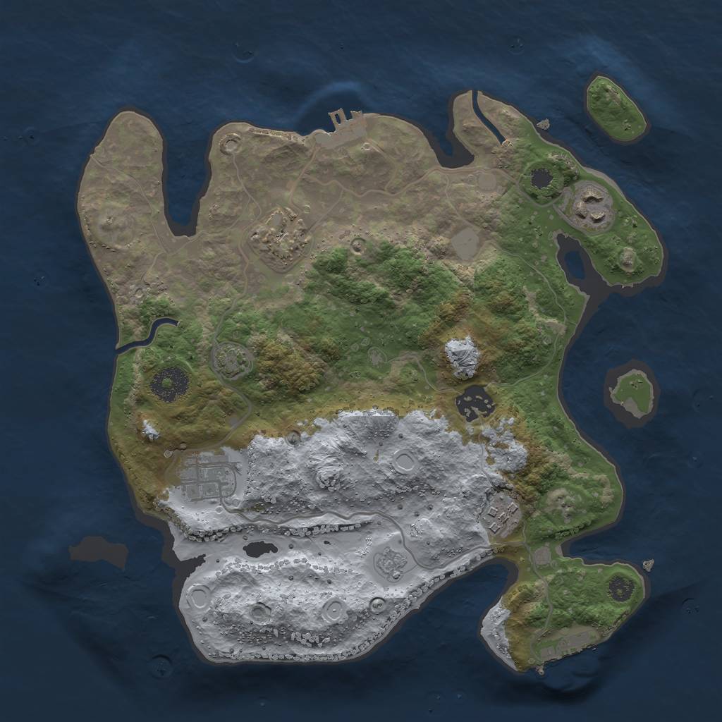 Rust Map: Procedural Map, Size: 3000, Seed: 93473, 12 Monuments
