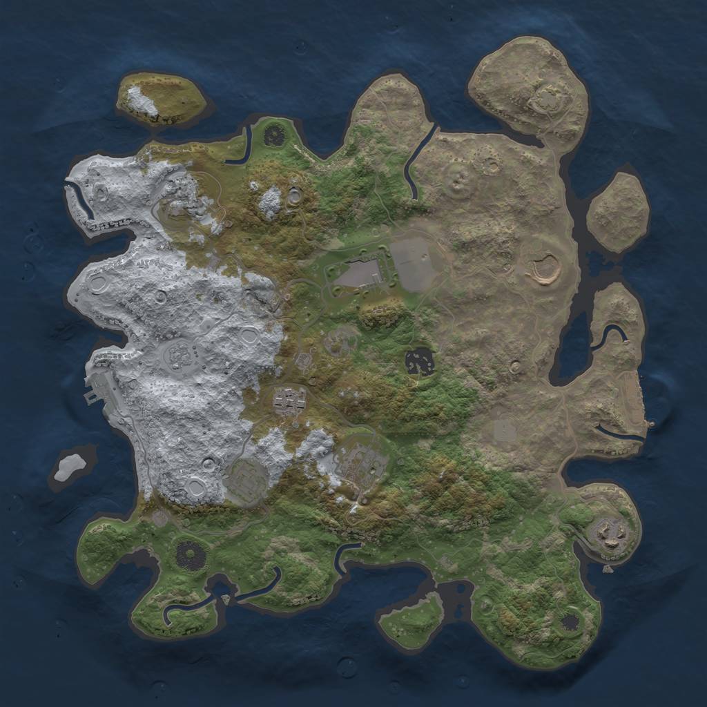 Rust Map: Procedural Map, Size: 3500, Seed: 418511, 15 Monuments