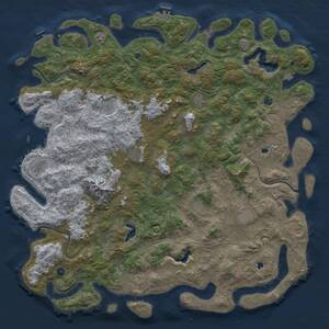 Thumbnail Rust Map: Procedural Map, Size: 6000, Seed: 14286, 17 Monuments