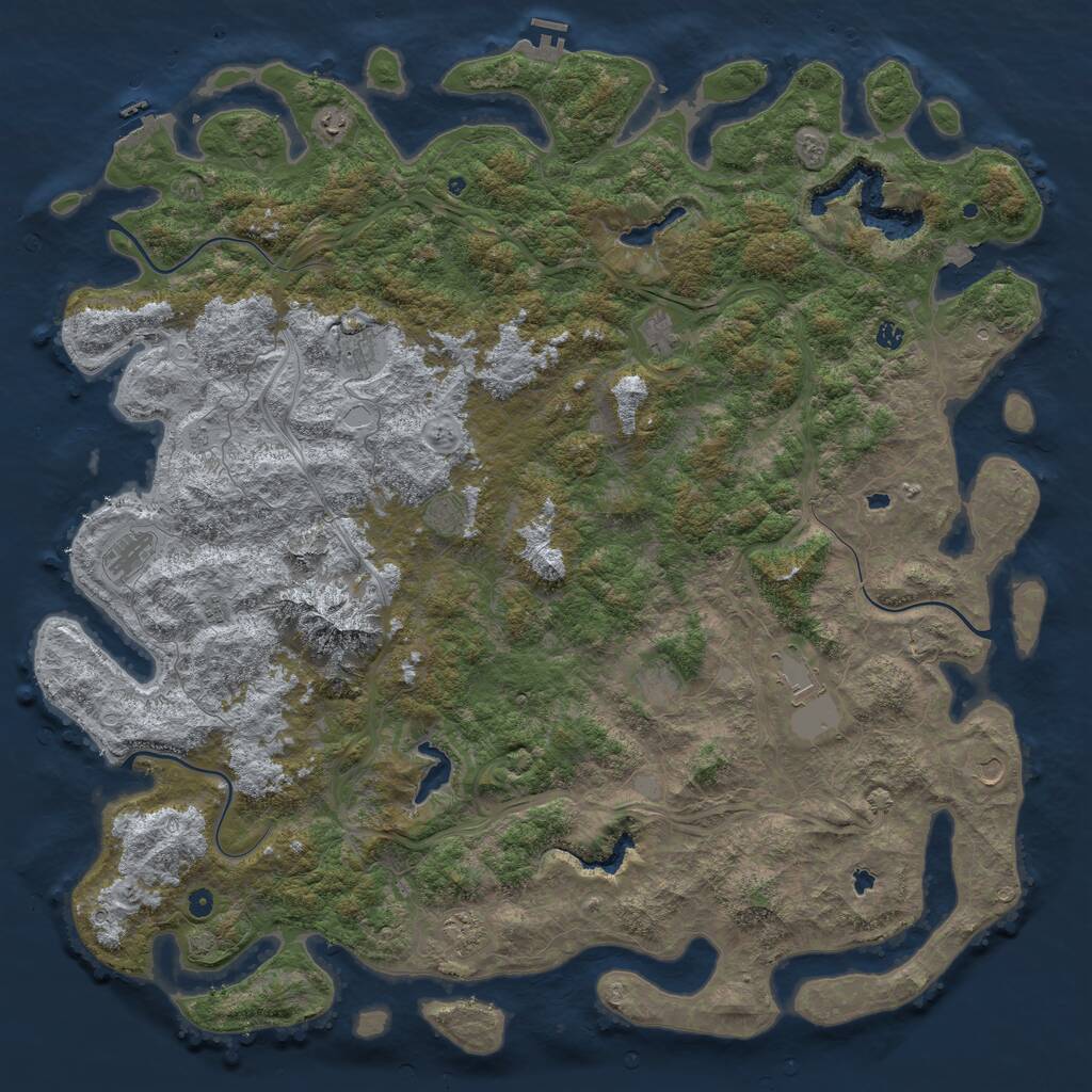 Rust Map: Procedural Map, Size: 6000, Seed: 14286, 17 Monuments