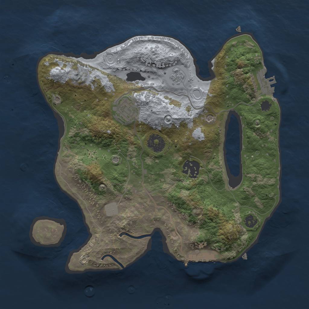 Rust Map: Procedural Map, Size: 2600, Seed: 713183780, 9 Monuments
