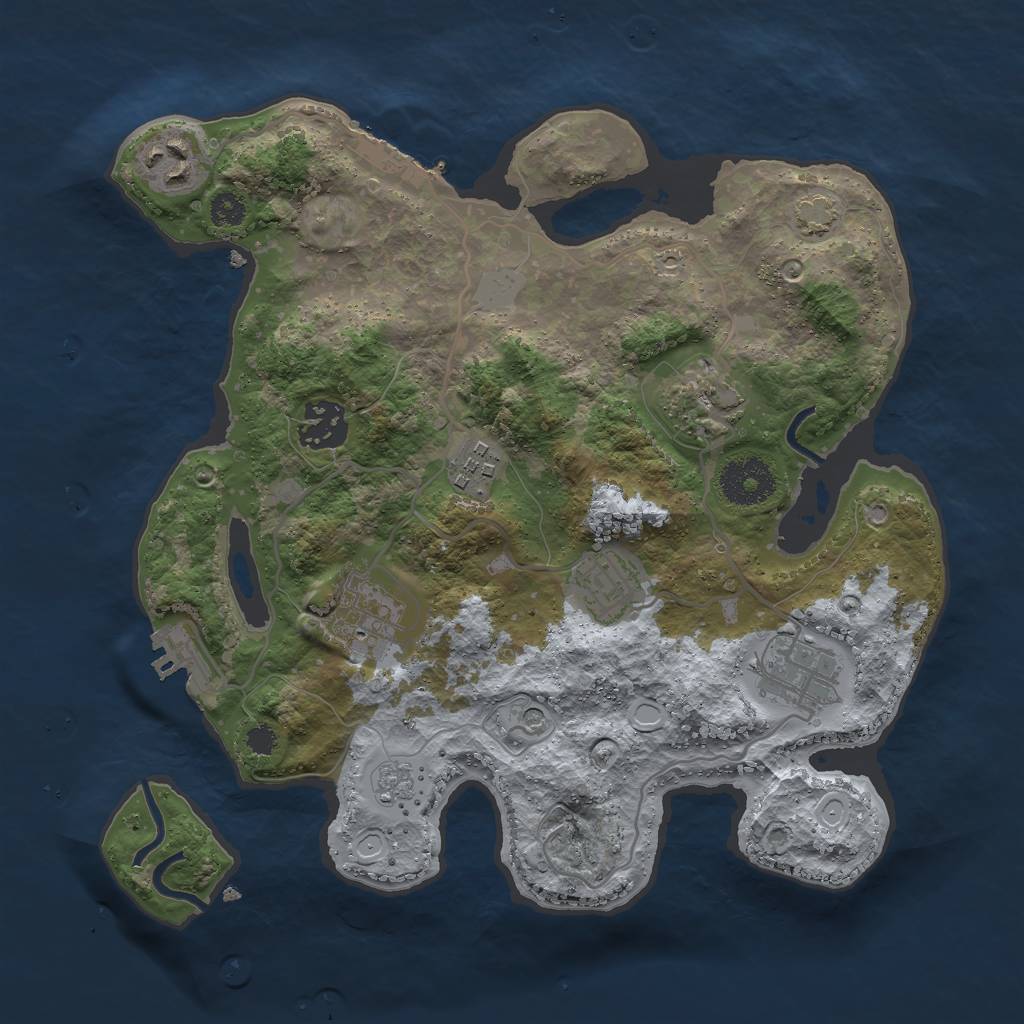 Rust Map: Procedural Map, Size: 3000, Seed: 9744, 15 Monuments